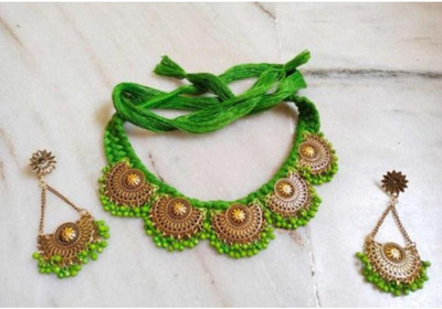 MAYANKS Fabric Green Jewellery Set(Pack of 1)