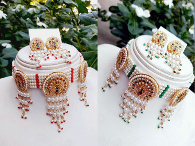 Navyug Enterprise Alloy Gold-plated Red, Green Jewellery Set(Pack of 2)