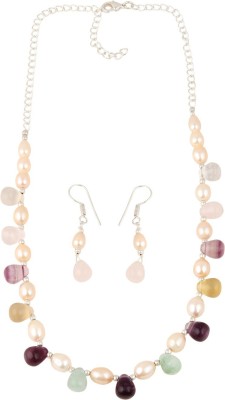 Pearlz Ocean Alloy Silver Multicolor Jewellery Set(Pack of 1)