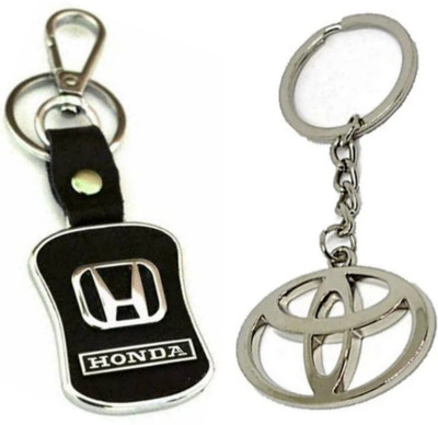 JAINSON MARTIN Combo of Honda Leather Keychain & Toyota metal logo keychain Key Chain
