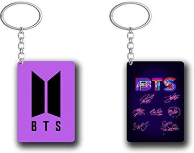 Avi enterprise Bts Keychain Mdf Wodden Hd Printed Bts Army Keychain For Bts Lovers ( Pack - 02) Key Chain