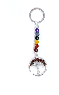 AIR9999 Red Jasper Tree Of Life Lucky Charm Seven Chakra Crystals Key Chain Key Chain