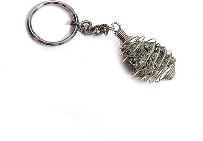 AIR9999 Natural Golden Pyrite Wealth Finance Crystal Raw Rough Chunk Key Chain Key Chain