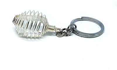 AIR9999 Natural Clear Quartz Master Healer Crystal Tumble Key Chain Key Ring Key Chain