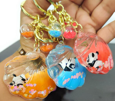 AMANVANI Panda Water Glitter Key Ring for Kids return gifts Key Chain