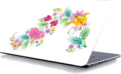 qth FLORAL LAP-3925 VINYL Reusable Laptop Skin Compatible for 15.6 inch(Theme: Graffiti)