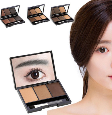 KA-KAIASHA 3 in 1 Instant Eyebrow Powder Palette & Brush (PACK OF 1) 10 g(MULTICOLOR)