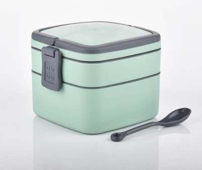 SeaRegal Double-Layer Square Lunch Box with Handle For for Travelling 2 Containers Lunch Box(1000 ml, Thermoware)