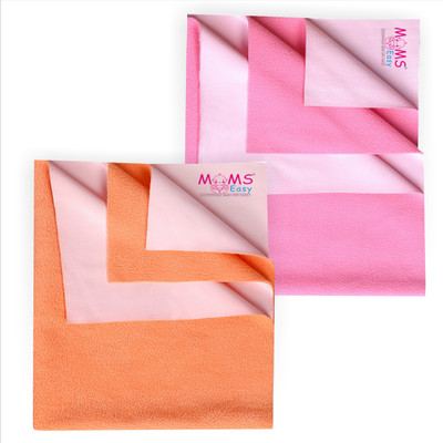 Moms Easy Cotton Baby Bed Protecting Mat(Peach, Pink, Pack of 2, Medium)