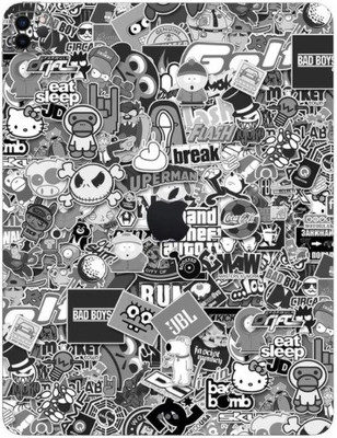 Orgic India Ipad Pro 11 Gen 2 Mobile Skin(Monochrome Sticker Bomb)