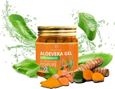 NEWISH Aloe vera Gel With 100% Pure Turmeric For Skin, Hair And Body(200 ml)