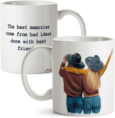 FirseBUY Cute Friendship Quotes Printed 11 Ounce Ceramic Ceramic Coffee Mug(325 ml)