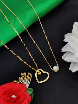 DHARM JEWELS Diamond Gold-plated Plated Alloy Chain