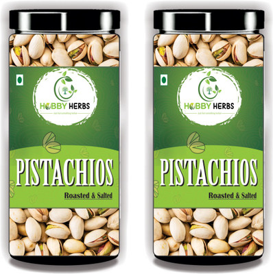 Hobby Herbs Premium Roasted and Salted Pistachios 400gm Pistachios(2 x 200 g)