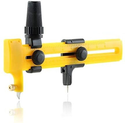 Kandle Big Circle Cutter Paper Trimmer Circle Cutter for Paper and Many More (40-230mm) Plastic Grip Hand-held Paper Cutter(Set Of 1, Yellow)
