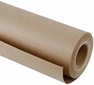 MM WILL CARE 1 Sheets Unruled 26 x 6 x 6 120 gsm Paper Roll(Set of 1, Brown)