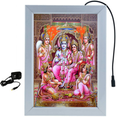 DESIGNING HUB SHRI RAM JI 03 MODEL NO-03, 18 inch ELECTRONIC LED FRAME(Silver)