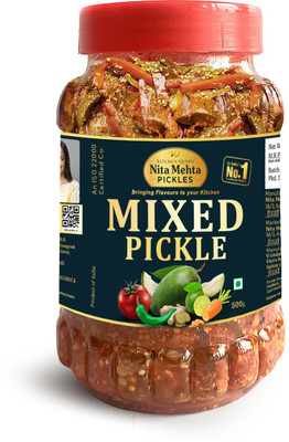 KITCHEN QUEEN NITA MEHTA Mixed Pickle | Made with Organic & Pure Mixed Vegetables and Oil | Pickle Mixed Pickle(500 g)