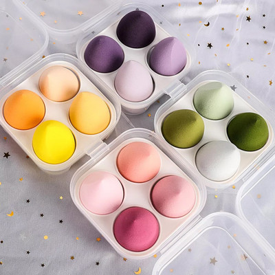 BELLA HARARO Blender Sponge 4 Pcs in A Storage Box ,Makeup Foundation Sponge (Multicolor)