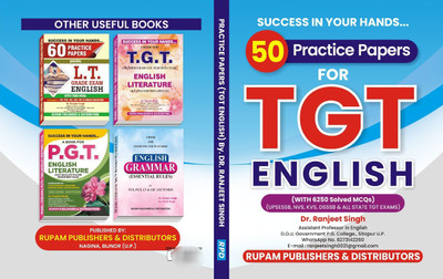 50 Practice Papers TGT TRAINED GRADUATE TEACHER EXAM English UPSESSB NVS KVS DSSSB(Paperback, Dr. RANJEET SINGH)