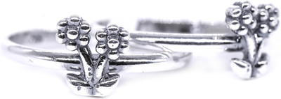 jsaj FLOWER LEAF TOERING Silver Silver Plated Toe Ring