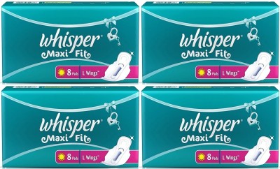 Whisper Maxi Fit L Wings 8+8+8+8 pad Women Sanitary Pad  (Pack of 32)