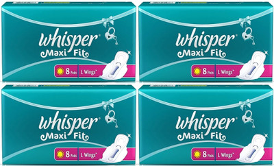 Whisper Maxi Fit L Wings 8+8+8+8 pad Women Sanitary Pad (Pack of 32)