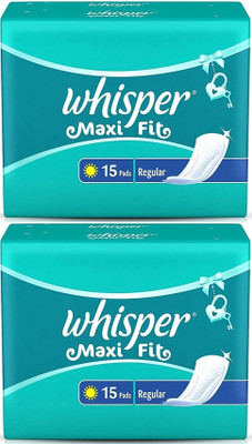 Whisper Maxi Fit Regular 15+15 pad Women Sanitary Pad (Pack of 2)