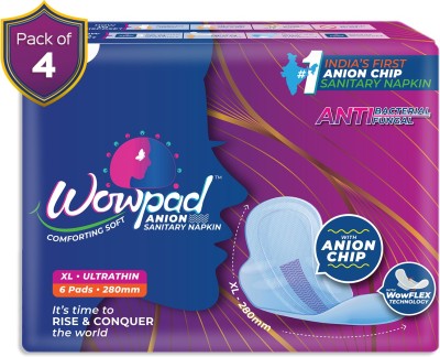 Wowpad Ultrathin Comforting Soft XL 24 Sanitary Pads 280 MM, (6 Pads x Pack Of 4) Sanitary Pad(Pack of 24)