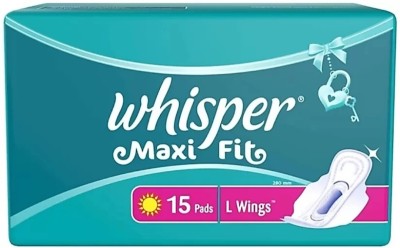 Whisper Maxi Fit L Wings 15 pad Women Sanitary Pad  (Pack of 15)