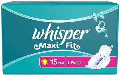 Whisper Maxi Fit L Wings 15 pad Women Sanitary Pad (Pack of 15)