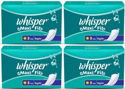 Whisper Maxi Fit Regular 8+8+8+8 pad Women Sanitary Pad  (Pack of 4)