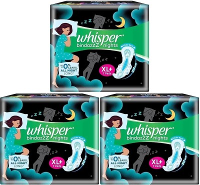 Whisper ultra nights XL+ 7+7+7 pads Sanitary Pad  (Pack of 3)