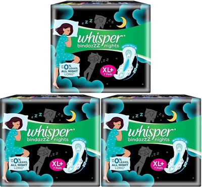 Whisper ultra nights XL+ 7+7+7 pads Sanitary Pad (Pack of 3)