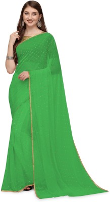 REDFISH Embellished Bollywood Chiffon Saree(Light Green)