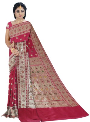 Rida Fashion Woven Banarasi Art Silk Saree(Pink)