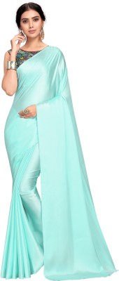 FLUIT LESVETEMENTS Solid/Plain Daily Wear Satin Saree(Green)