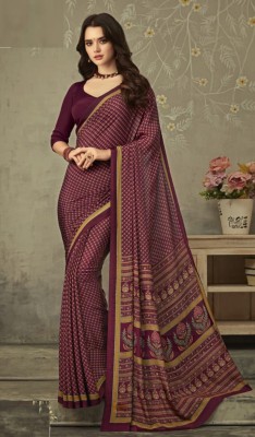 TIARAA Printed Bollywood Crepe Saree(Purple)