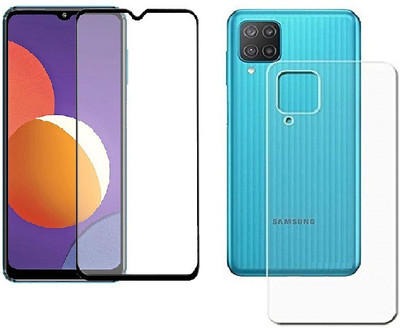 VOSKI Front and Back Tempered Glass for Samsung Galaxy M12 Front 11D Tempered Glass Back Flexible Trink (Not Glass)(Pack of 1)