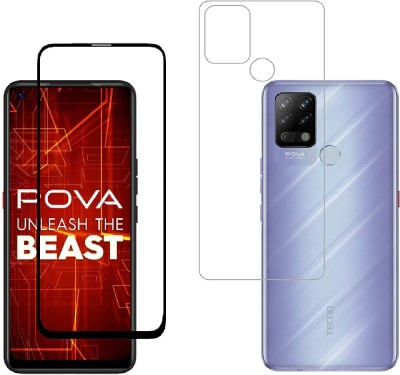 VOSKI Front and Back Tempered Glass for Tecno Pova(Pack of 2)