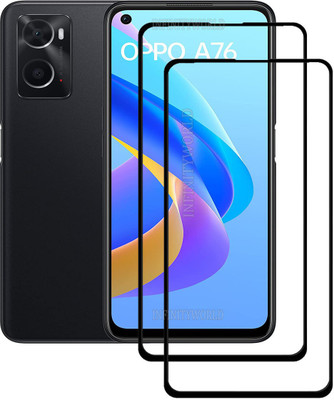 INFINITYWORLD Edge To Edge Tempered Glass for OPPO A76(Pack of 2)