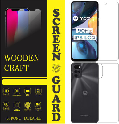 wooden craft Front and Back Tempered Glass for Motorola Moto G22(Pack of 2)