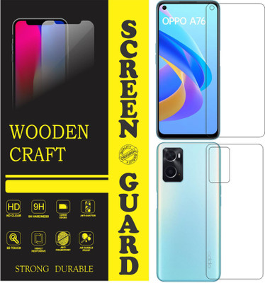 wooden craft Front and Back Tempered Glass for OPPO A76 {Flexible}, CPH2375, A76(Pack of 2)