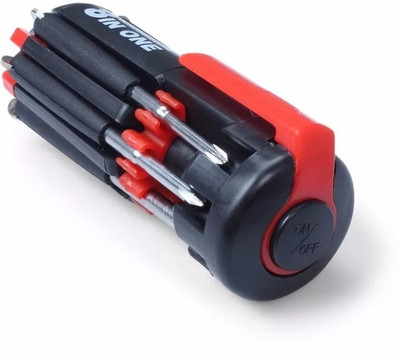 GLOWISH MINI 8 IN 1 MULTI PORTABLE SCREWDRIVER KIT WITH INBUILT 6 LED TORCH Combination Screwdriver Set(Pack of 1)