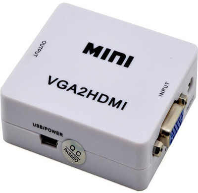 NeroEdge VGA to HDMI Converter HD Box with Audio Media Streaming Device(White)