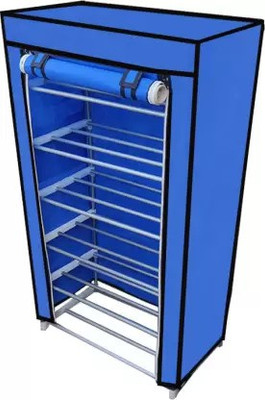GlowSilk Best Quality Multi-Storage Rack Shelf Metal Collapsible Shoe Stand(Blue, 6 Shelves, DIY(Do-It-Yourself))