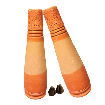 Desi Mitti Handmade Design Chillum With Gitti Decorative Showpiece  -  8.7 cm(Clay, Multicolor)