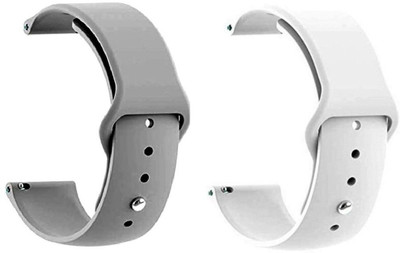 BLACK LOVIES 22MM SOFT SILICON BELT Smart Watch Strap(White, Grey)