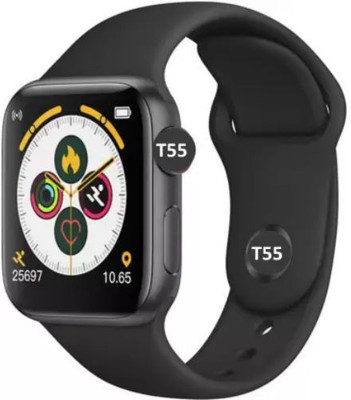 SYARA QOA_186B T55 Smart Watch Smartwatch(Black Strap, Free)