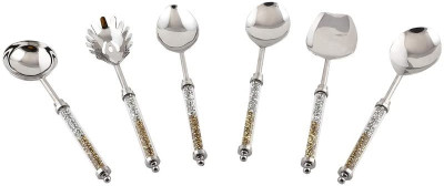 MFU-MADE FOR YOU Serving Spoon for Dinning Designer Serving Spoon Set Gift Box Stainless Steel Serving Spoon Set(Pack of 6)